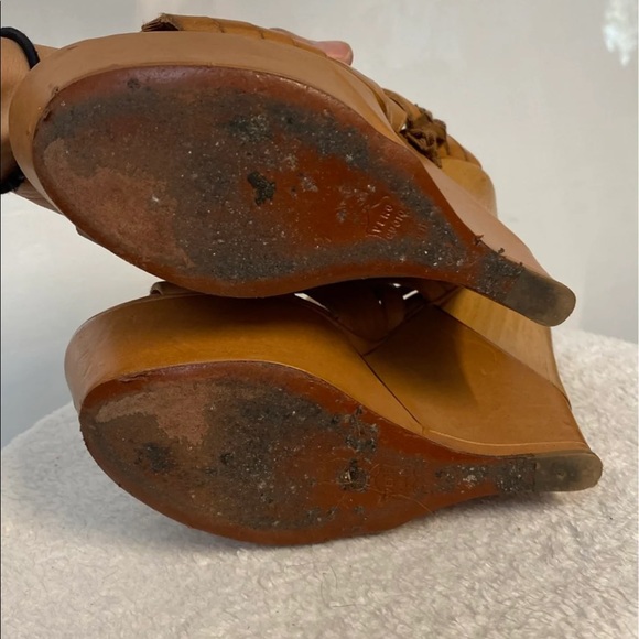 Lanvin leather wedge platform sandals 37 - Picture 8 of 12